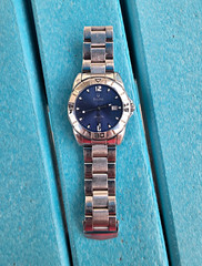 Bulova Marine Star Sporty Quartz Date Watch Blue Dial Silver SS Bracelet
