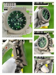 Invicta Coalition Forces SS/Titanium Case & Bracelet Green Dial Chrono Men Watch