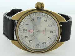 Navy Army Bronze color watch / quartz movement black band GMT Sea Hunter 1B