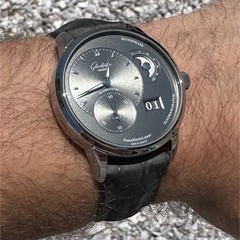 Glashütte Original PanoMaticLunar Date Gray Dial Auto 40mm Box and Papers