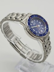 Lorus Sports V821-1070 Diver Style Blue Dial Quartz Watch 100m Wr New Battery