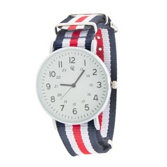 Gold Coast Women’s 40mm Fashion Watch with Red, White & Blue Striped Band