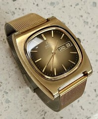 RARE! OMEGA Geneve Automatic Ombre Dial 166.0188 Gold ORIGINAL OMEGA MESH STRAP
