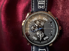 TRUE RELIGION MEN’S WATCH BLUE STRAP BLUE GREY NEW TRM123-BLK-STK