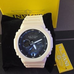 Invicta Activa Dual Time Ana-Digi Quartz Date Alarm 30m White Resin