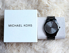 Michael Kors, Slim Runway, MK8507, Men’s, Black, Stainless Steel, Film Protected