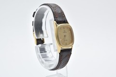 [NEAR MINT] Omega De Ville Gold Dial Quartz Tonneau Ladies Watch Swiss 20mm
