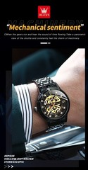 OLEVS 9901 Fashion Multi-functiom Accurate Transparent Vintage Mechanical Watch