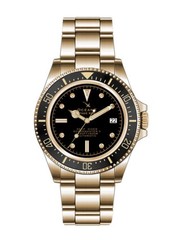 OceanX Sharkmaster-V2 Gold Deep Diver Watch Black Dial / Black Bezel V2SMS511