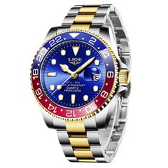 LIGE Men Watch Luxury Brand Steel Wristwatch Big Case Shockproof Boys Watches