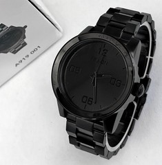 NIXON G.I. SS A919-001 All Black Stainless Steel Bracelet Case 38mm Unisex Watch