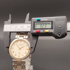 Vtg 1990 N MINT Citizen CQ Exceed Buros 5637-F60366 Ivory Qz 33mm Mens Watch JP