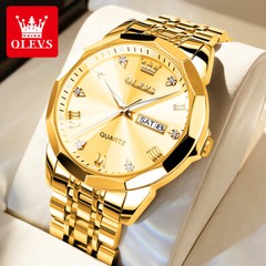 OLEVS Luxury Men’s Quartz Watch Business 3 Bar Luminous Date Stainless Steel