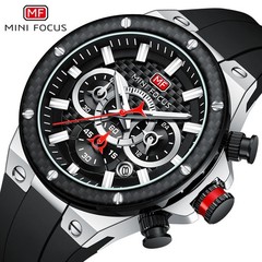 MINI FOCUS Men’s Military Multifunction Chronograph Calendar Sports Quartz Watch