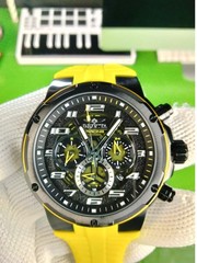 Invicta S1 Rally 50259 Men’s 49mm Black Yellow Silicone Racing Watch Quartz
