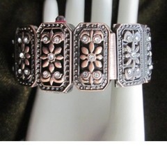 Geneva Platinum Cuff Style Hidden Face Watch Battery Included