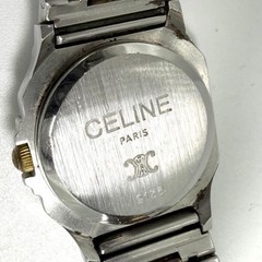 [Working] CELINE Triomphe Macadam Two-tone Date Ladies Quartz QZ Octagon Watch