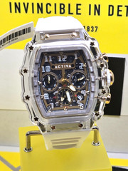 Activa X Essentials Fury Invicta Men’s Watch w/ Skeleton Dial 44.3mm, White NEW!