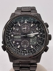 Working CITIZEN Eco Drive U680 T01969 Chronograph Solar Radio Wave Men’s Watch W