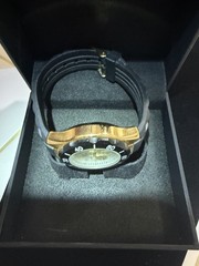 CC Clarissa Camusso Gold Tone & Black Silicone Quartz Watch