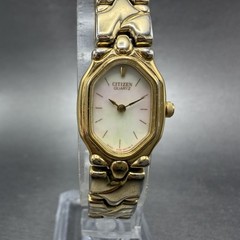 Citizen Watch Women 17mm MOP Dial Gold Tone Hexagon 3220-326130 New Battery ABDC