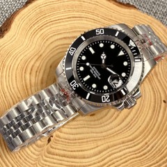 200M Waterproof Diver NH35 PT5000 Men Watch Black Dial Luminous Jubilee Strap