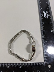 Kim Rogers Silver Tone Dial Round Case 22.5 mm Two Tone Bracelet Band Watch