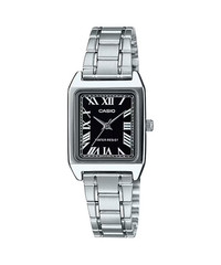 Casio LTP-V007D-1B Analog Roman Black Dial Numbers Silver SS Band Ladies Watch