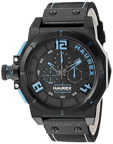 Haurex Italy 6N510UBB Space Chrono Black Quartz Analog Watch
