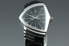[Exc+5] New Batt HAMILTON Ventura H242112 Quartz Black Women’s Watch 24mm JAPAN