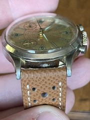 Vintage Cimier Swiss 2-Register Chronograph Gold Dial Manual Wind Runs
