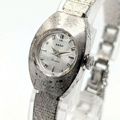 Rado A441874 Watch Hand Winding Ladies Square Silver Dial Vintage Classic
