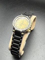VTG Seiko SQ Sports 150 PVD Black/Gold 7N3692 women’s quartz wristwatch