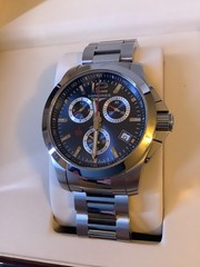 LONGINES 1/100th of a second Red Edition STUNNING BLUE WATCH 41mm CHRONOGRAPH