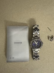 USED Fossil Blue AM-3099 Ladies Watch – Blue Dial, Stainless Steel, Box & Manual