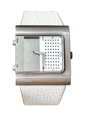 FOSSIL Digital Big Tic Quartz Watch JR-9388 White Leather