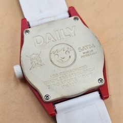 Neff Daily Blue Dial Red/White Wristwatch RN 129493 New Battery Runs Great