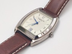 Kenneth Cole KC1011 Tonneau / Barrel Shape Case Brown Leather Strap Watch