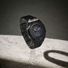 Casio GA-2100 G-Shock Watch – Black Metal Case Mod – Black Dial