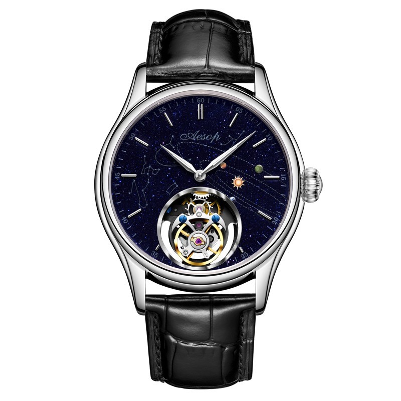 Aesop Starry Sky Flying Tourbillon Mechanical Man Watch Sapphire Luxury 7049
