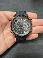 NWT $330 Casio Edifice EQS500CG-1A Tough Solar World Time Chrono Box Papers