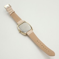 Unlisted Kenneth Cole Brown 42mm Barrel Watch Beige Faux Leather w New Battery