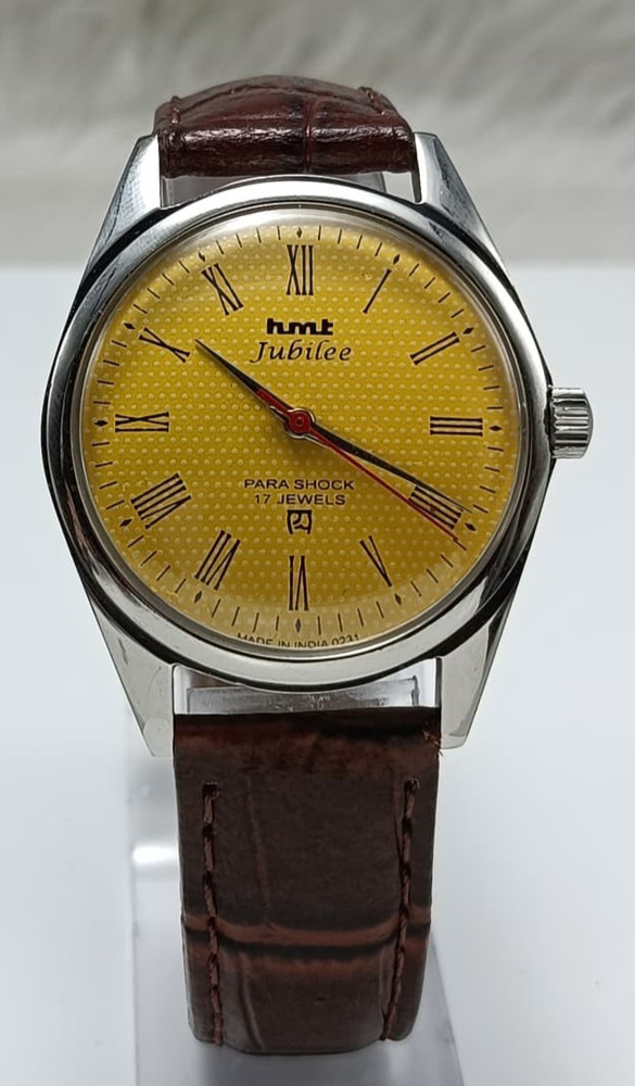 HMT Jubilee Yellow Dial 17 Jewels Mechanical Hand-Winding For Men’s Wrist Watch
