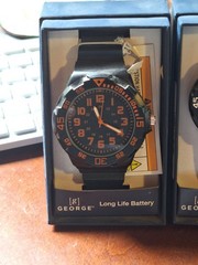 Lot of 4 George Men’s Watches NEW Long Life Battery Vegan Leather Mixed Styles