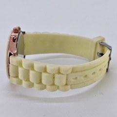 Women’s Analog Watch 38MM Light Yellow Dial Light Yellow Bands NEW Battery
