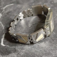 Swatch Irony Quartz Analog Watch, Silver Dial, Clear Case, SS Bracelet, WR 30M
