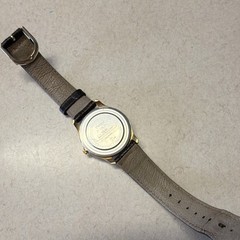 Timex Indiglo Quartz Analog Wristwatch Day/Date 30m Gold Tone Black Leather