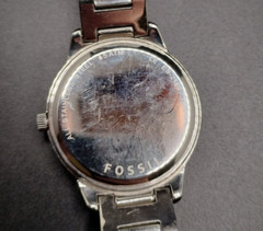 Fossil Pink Face Rhinestone Womens Watch, Needs Battery or Repair