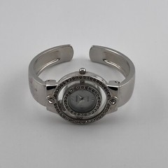 Gruen Womens Watch Pearl Look Dial Dual Gem Set Bezel 31mm Case Bangle Band