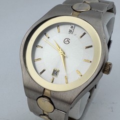 Vintage George Quartz Watch Men 30m Dual Tone Date Japan Analog New Battery 7″